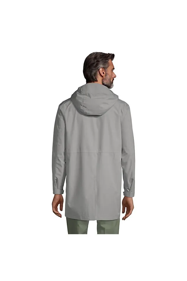 Lands039 End Coats and Jackets Men Waterproof Raincoat With Hood Ultimate Gray Lands039 End Coats and Jackets Men Waterproof Raincoat With Hood Ultimate Gray