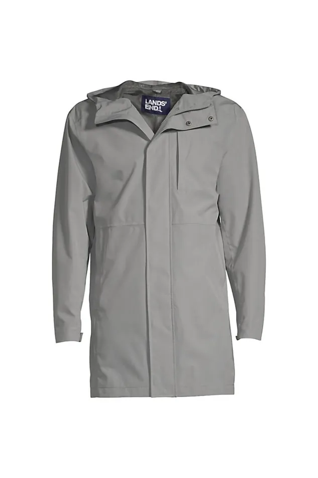 Lands039 End Coats and Jackets Men Waterproof Raincoat With Hood Ultimate Gray Lands039 End Coats and Jackets Men Waterproof Raincoat With Hood Ultimate Gray