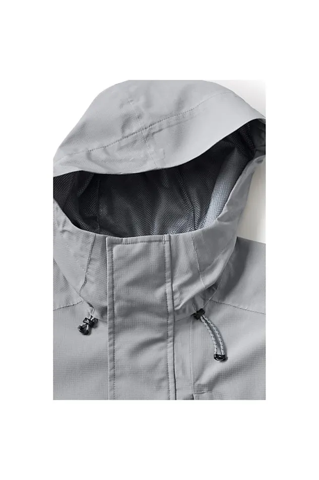 Lands039 End Coats and Jackets Men Waterproof Raincoat With Hood Ultimate Gray Lands039 End Coats and Jackets Men Waterproof Raincoat With Hood Ultimate Gray