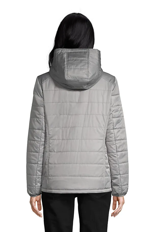 Lands039 End Coats and Jackets Women Insulated Quilted Pullover Jacket With Hood Dark Cameo Gray Lands039 End Coats and Jackets Women Insulated Quilted Pullover Jacket With Hood Dark Cameo Gray