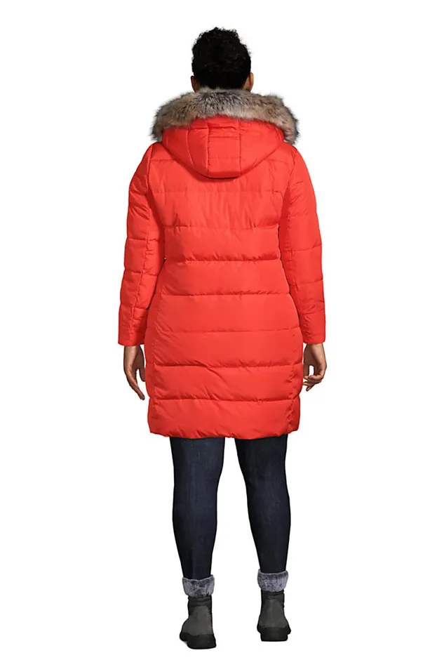 Lands039 End Coats and Jackets Women Plus Size 600 Down Winter Long Coat With Hood Crimson Orange Lands039 End Coats and Jackets Women Plus Size 600 Down Winter Long Coat With Hood Crimson Orange