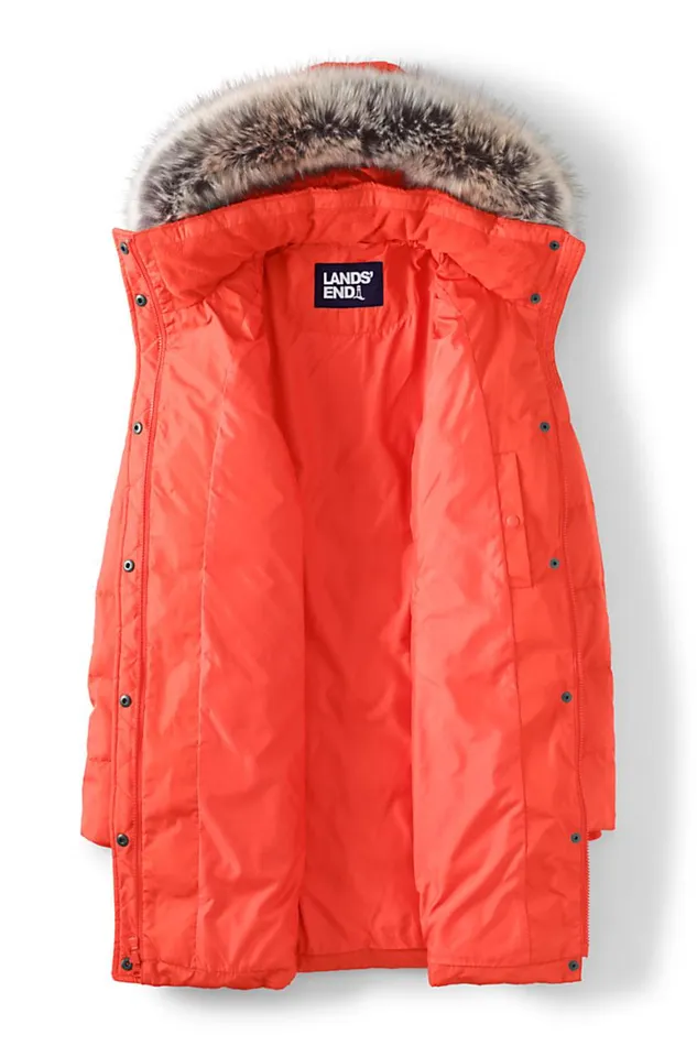 Lands039 End Coats and Jackets Women Plus Size 600 Down Winter Long Coat With Hood Crimson Orange Lands039 End Coats and Jackets Women Plus Size 600 Down Winter Long Coat With Hood Crimson Orange