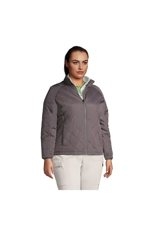Lands039 End Coats and Jackets Women Plus Size Insulated Jacket Arctic Gray