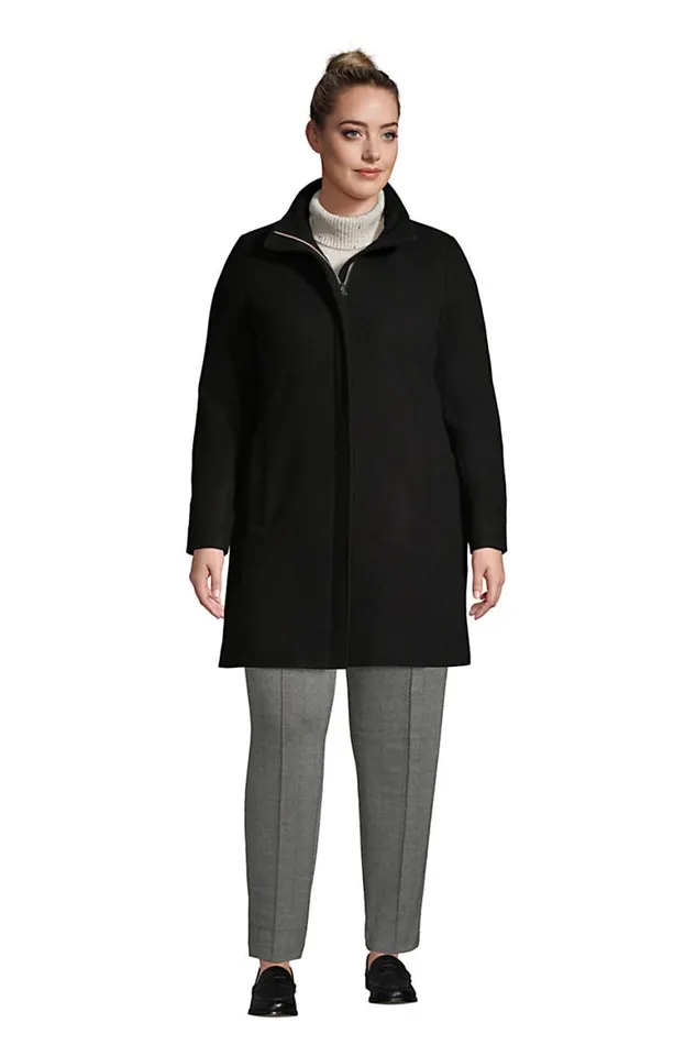 Lands039 End Coats and Jackets Women Plus Size Insulated Long Wool Dress Coat Black Lands039 End Coats and Jackets Women Plus Size Insulated Long Wool Dress Coat Black