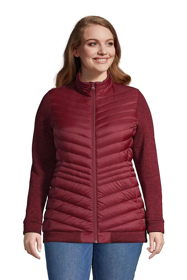 Lands039 End Coats and Jackets Women Plus Size Ultra Lightweight Down Packable Sweater Fleece Jacket Rich Burgundy Lands039 End Coats and Jackets Women Plus Size Ultra Lightweight Down Packable Sweater Fleece Jacket Rich Burgundy