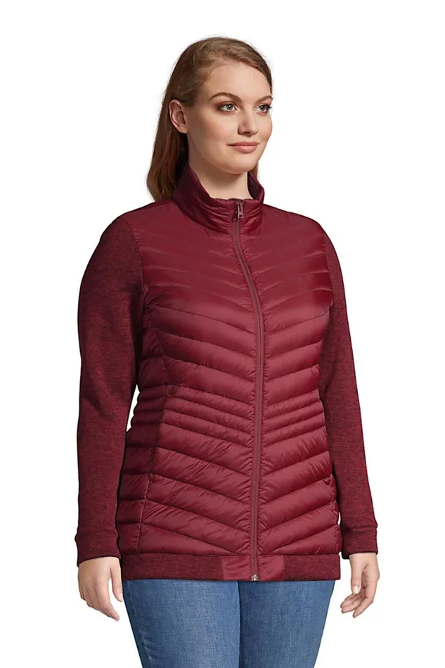 Lands039 End Coats and Jackets Women Plus Size Ultra Lightweight Down Packable Sweater Fleece Jacket Rich Burgundy Lands039 End Coats and Jackets Women Plus Size Ultra Lightweight Down Packable Sweater Fleece Jacket Rich Burgundy