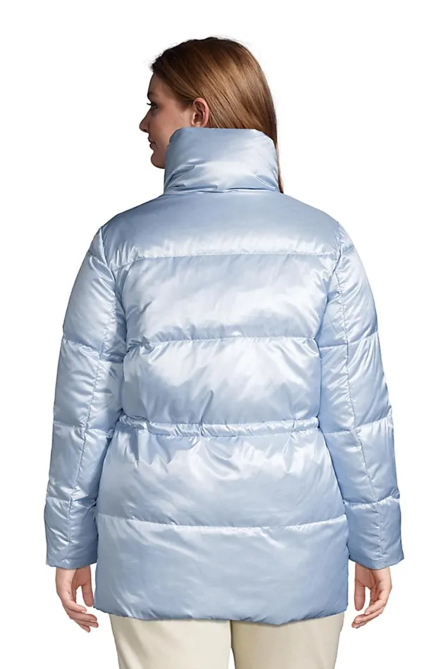 Lands039 End Coats and Jackets Women Plus Size Wrap Quilted Down Jacket Soft Blue Haze Lands039 End Coats and Jackets Women Plus Size Wrap Quilted Down Jacket Soft Blue Haze