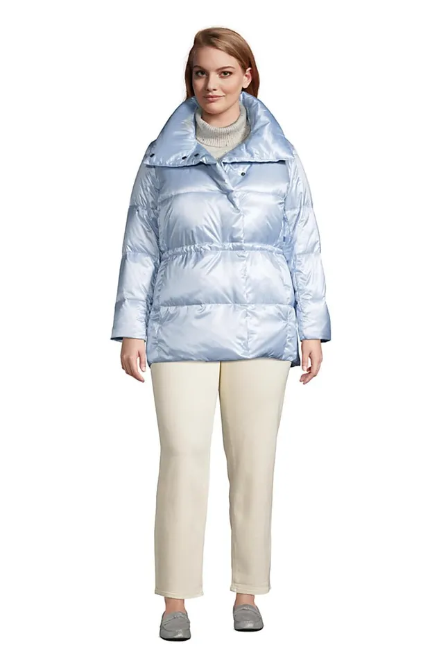 Lands039 End Coats and Jackets Women Plus Size Wrap Quilted Down Jacket Soft Blue Haze Lands039 End Coats and Jackets Women Plus Size Wrap Quilted Down Jacket Soft Blue Haze