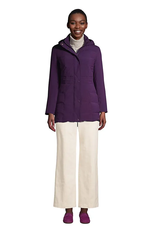 Lands039 End Coats and Jackets Women Quilted Stretch Down Coat Blackberry Lands039 End Coats and Jackets Women Quilted Stretch Down Coat Blackberry