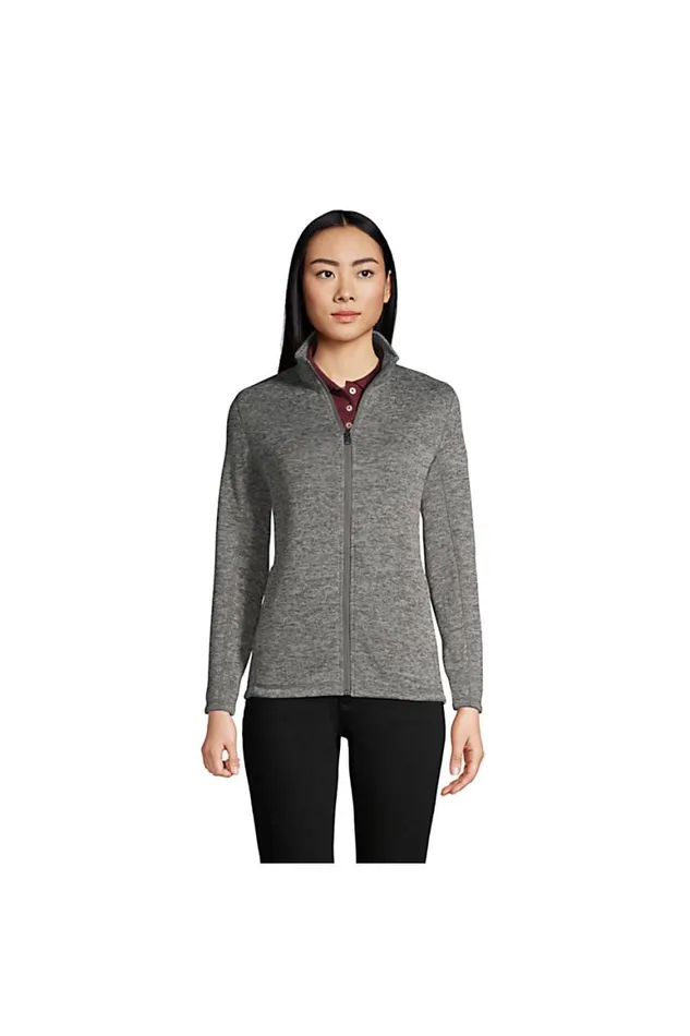 Lands039 End Coats and Jackets Women Sweater Fleece Jacket Arctic Gray Heather Lands039 End Coats and Jackets Women Sweater Fleece Jacket Arctic Gray Heather