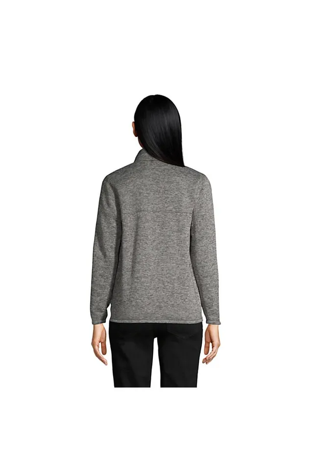 Lands039 End Coats and Jackets Women Sweater Fleece Jacket Arctic Gray Heather Lands039 End Coats and Jackets Women Sweater Fleece Jacket Arctic Gray Heather