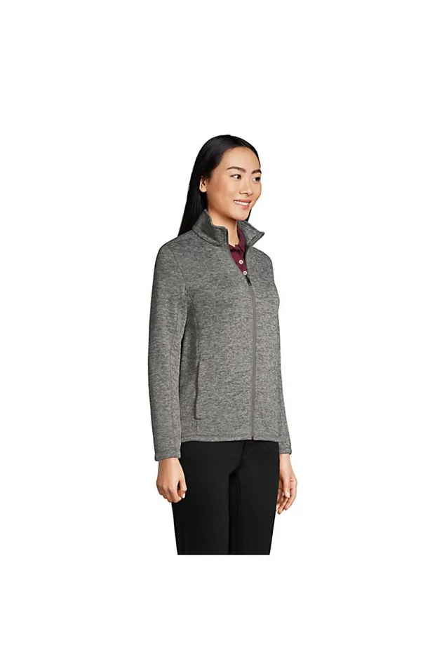 Lands039 End Coats and Jackets Women Sweater Fleece Jacket Arctic Gray Heather Lands039 End Coats and Jackets Women Sweater Fleece Jacket Arctic Gray Heather