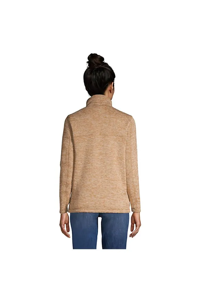 Lands039 End Coats and Jackets Women Sweater Fleece Quarter Zip Pullover Rich Camel Heather Lands039 End Coats and Jackets Women Sweater Fleece Quarter Zip Pullover Rich Camel Heather