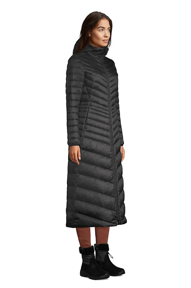 Lands039 End Coats and Jackets Women Ultra Lightweight Maxi Long Down Coat With Hood Black Lands039 End Coats and Jackets Women Ultra Lightweight Maxi Long Down Coat With Hood Black