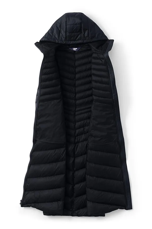 Lands039 End Coats and Jackets Women Ultra Lightweight Maxi Long Down Coat With Hood Black Lands039 End Coats and Jackets Women Ultra Lightweight Maxi Long Down Coat With Hood Black
