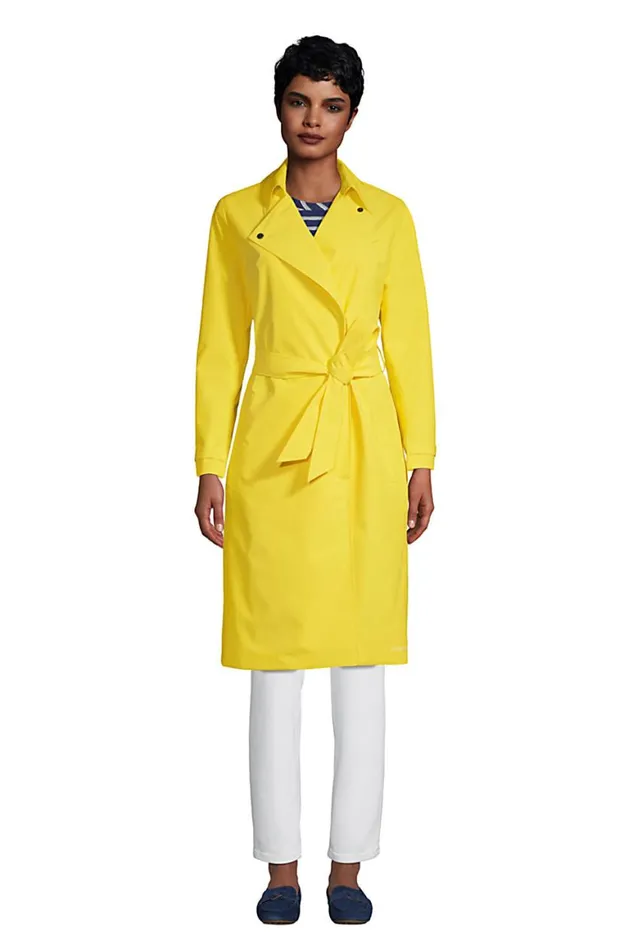 Lands039 End Coats and Jackets Women Water Resistant Modern Trench Coat Bright Sun Lands039 End Coats and Jackets Women Water Resistant Modern Trench Coat Bright Sun