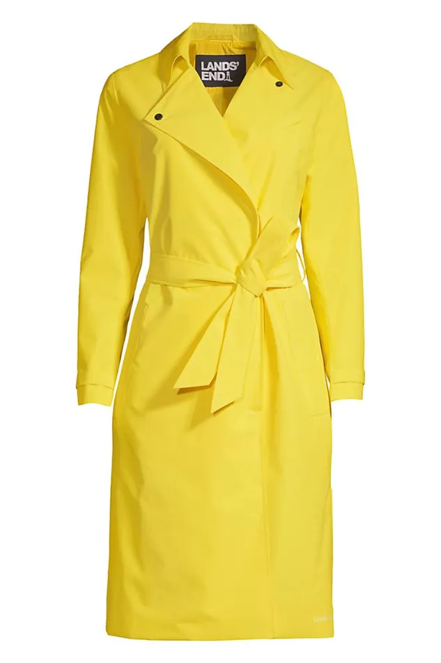 Lands039 End Coats and Jackets Women Water Resistant Modern Trench Coat Bright Sun Lands039 End Coats and Jackets Women Water Resistant Modern Trench Coat Bright Sun