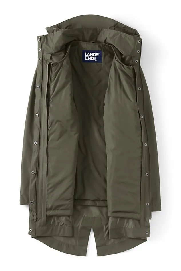 Lands039 End Coats and Jackets Women Waterproof Insulated 3 In 1 Rain Parka Forest Moss