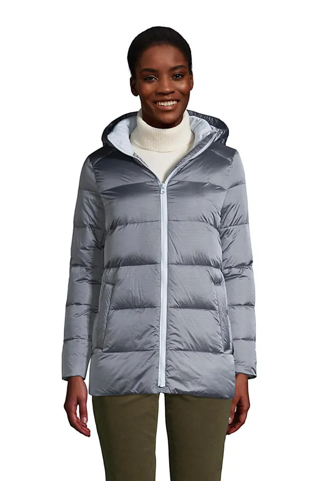 Lands039 End Coats and Jackets Women Wide Channel Down Jacket Soft Blue Haze