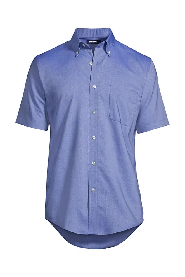 Lands039 End Dress Shirts Men Big and Tall Short Sleeve Buttondown Stain Release Oxford Sport Shirt French Blue Lands039 End Dress Shirts Men Big and Tall Short Sleeve Buttondown Stain Release Oxford Sport Shirt French Blue