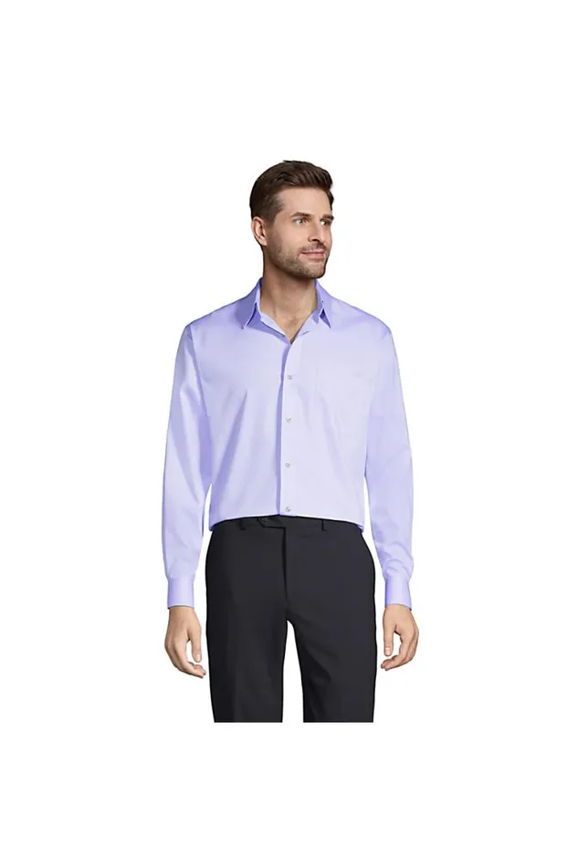 Lands039 End Dress Shirts Men Tall Long Sleeve Straight Collar Solid No Iron Pinpoint Blue Lands039 End Dress Shirts Men Tall Long Sleeve Straight Collar Solid No Iron Pinpoint Blue