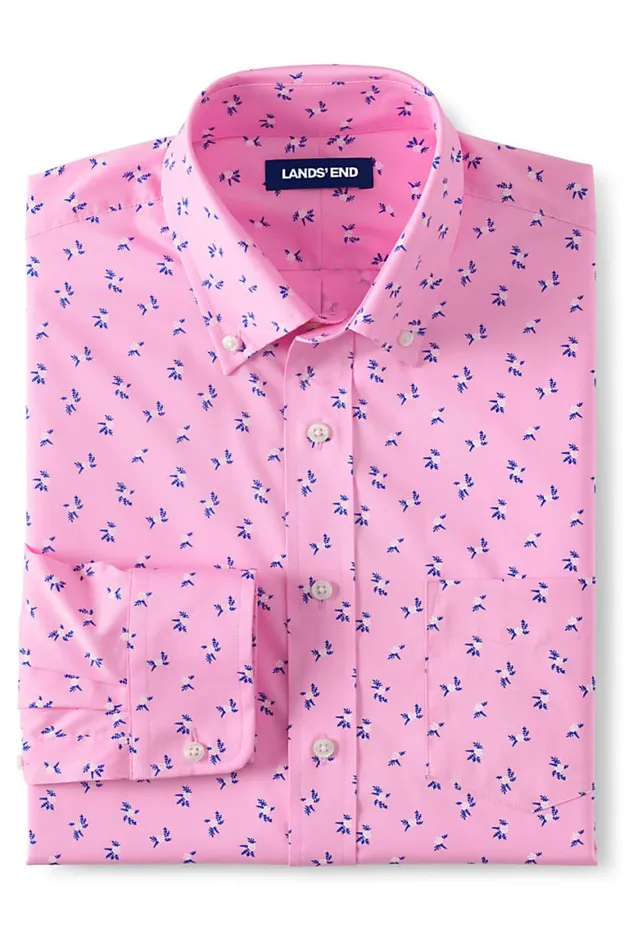 Lands039 End Dress Shirts Men Traditional Fit Comfortfirst Shirt With Coolmax Printed Royal Cobalt Geo Lands039 End Dress Shirts Men Traditional Fit Comfortfirst Shirt With Coolmax Printed Royal Cobalt Geo