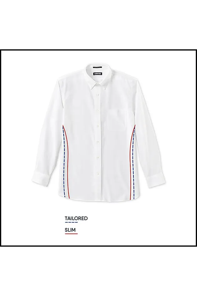 Lands039 End Dress Shirts Men Traditional Fit Short Sleeve Pattern No Iron Supima Pinpoint Dress Shirt Micro Paisley