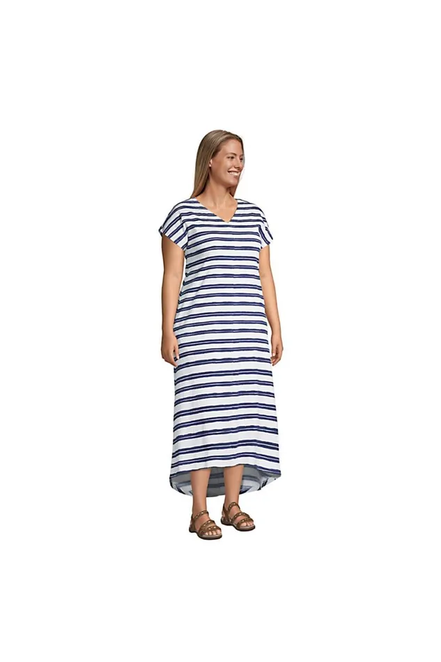 Lands039 End Dresses Women Plus Size Crinkle Knit Short Sleeve High Low Midi Dress Deep Sea Navy Tropic Palm Lands039 End Dresses Women Plus Size Crinkle Knit Short Sleeve High Low Midi Dress Deep Sea Navy Tropic Palm