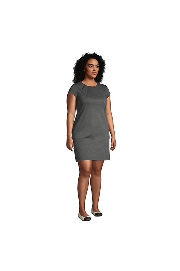 Lands039 End Dresses Women Plus Size Short Sleeve Ponte Dress Black Lands039 End Dresses Women Plus Size Short Sleeve Ponte Dress Black