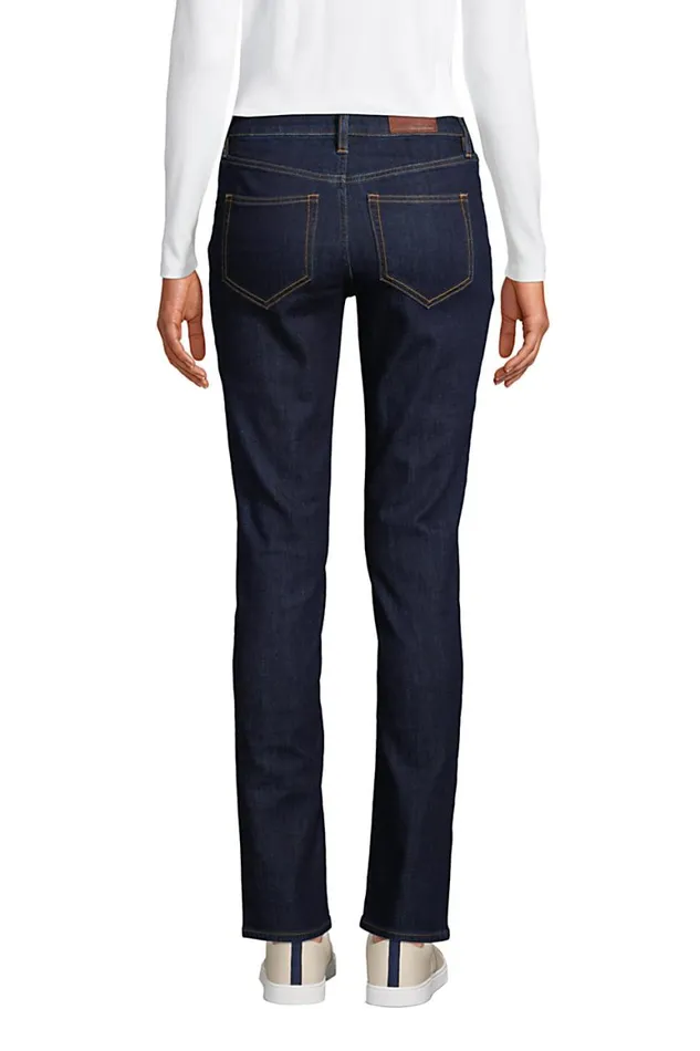 Lands039 End Jeans Women Mid Rise Straight Leg Blue Jeans Deepest Indigo Lands039 End Jeans Women Mid Rise Straight Leg Blue Jeans Deepest Indigo