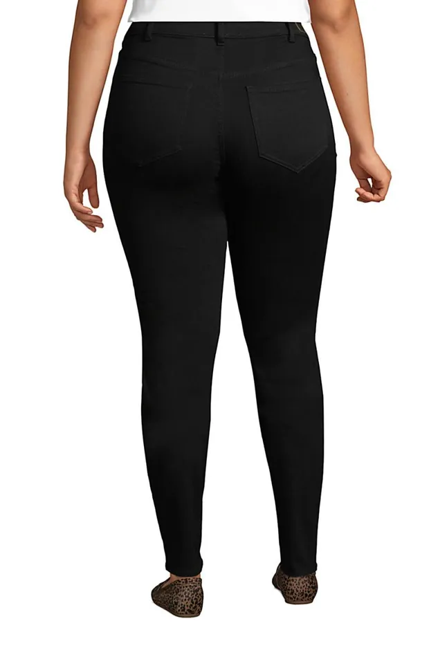 Lands039 End Jeans Women Plus Size Slimming Compression High Rise Skinny Jeans 8211 Black