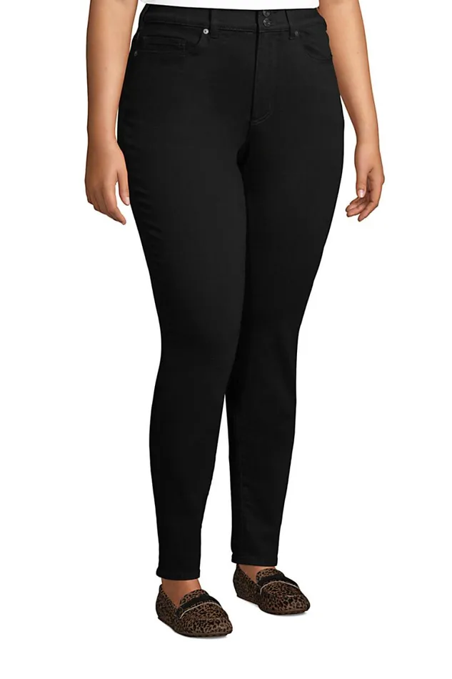 Lands039 End Jeans Women Plus Size Slimming Compression High Rise Skinny Jeans 8211 Black