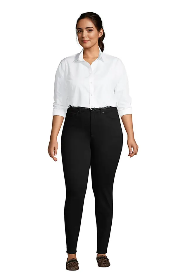 Lands039 End Jeans Women Plus Size Slimming Compression High Rise Skinny Jeans 8211 Black