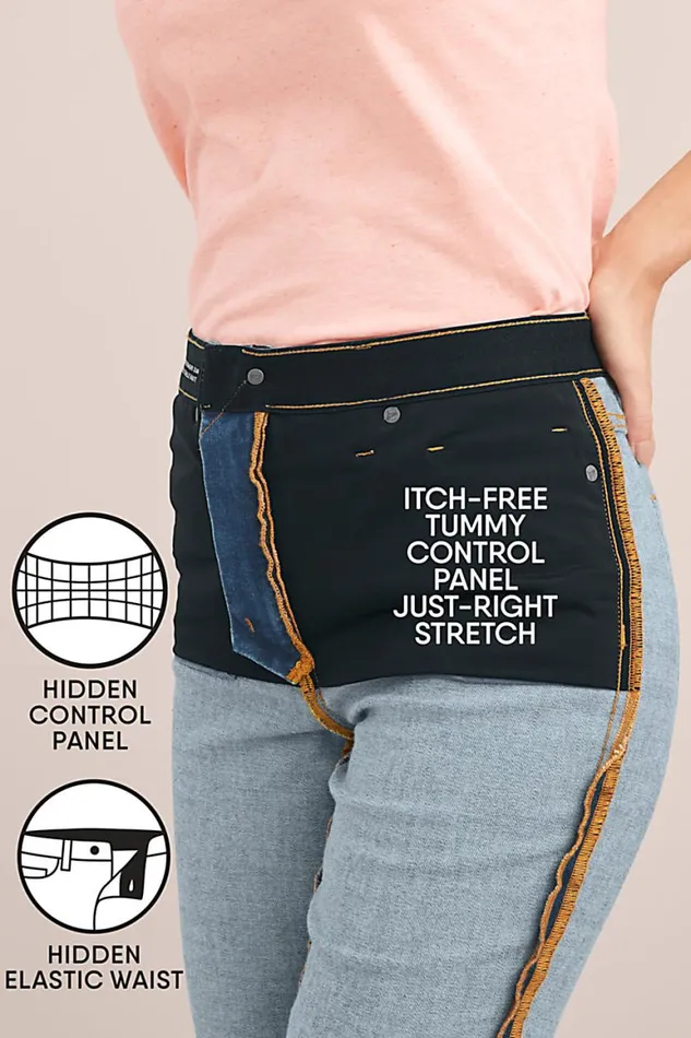 Lands039 End Jeans Women Plus Size Slimming Compression High Rise Skinny Jeans 8211 Black