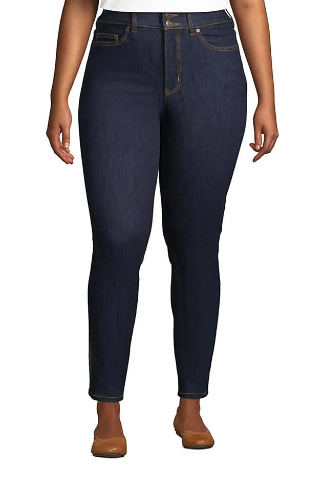 Lands039 End Jeans Women Plus Size Slimming Compression High Rise Skinny Jeans 8211 Blue Deepest Indigo Lands039 End Jeans Women Plus Size Slimming Compression High Rise Skinny Jeans 8211 Blue Deepest Indigo