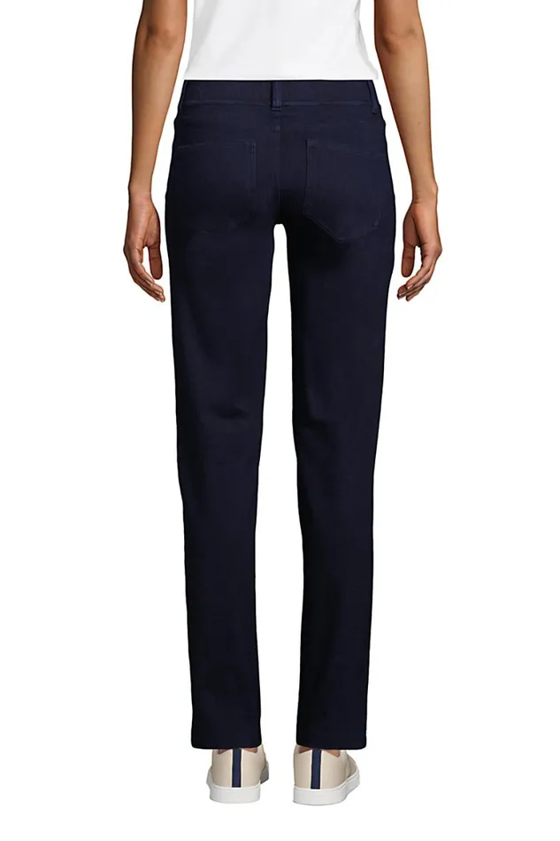 Lands039 End Jeans Women Starfish Elastic Waist Knit Jeans Mid Rise Dark Indigo Lands039 End Jeans Women Starfish Elastic Waist Knit Jeans Mid Rise Dark Indigo