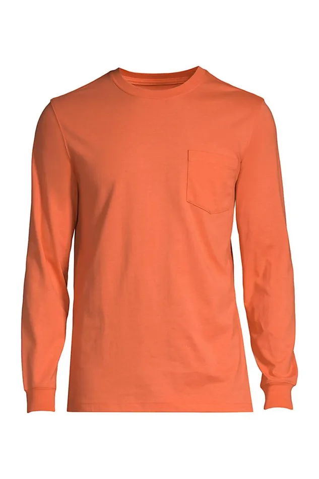 Lands039 End Knit Tops and Tees Men Big And Tall Supert Long Sleeve Tshirt With Pocket Papaya Orange Lands039 End Knit Tops and Tees Men Big And Tall Supert Long Sleeve Tshirt With Pocket Papaya Orange