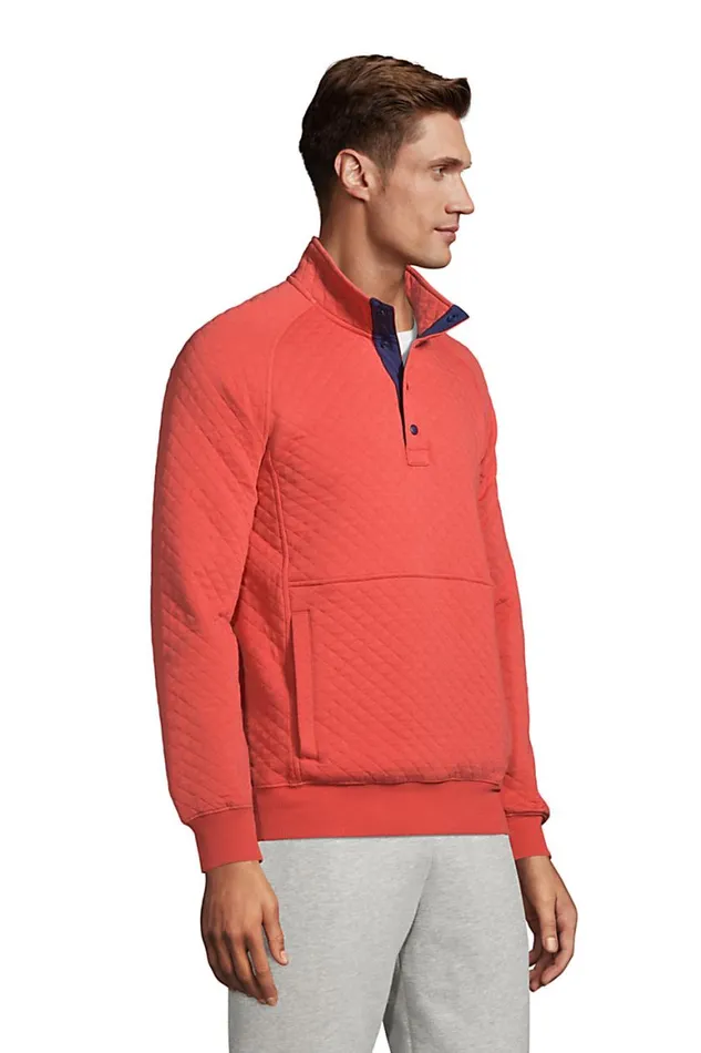 Lands039 End Knit Tops and Tees Men Long Sleeve Quilted Snap Mock Neck Soft Blue Haze Lands039 End Knit Tops and Tees Men Long Sleeve Quilted Snap Mock Neck Soft Blue Haze