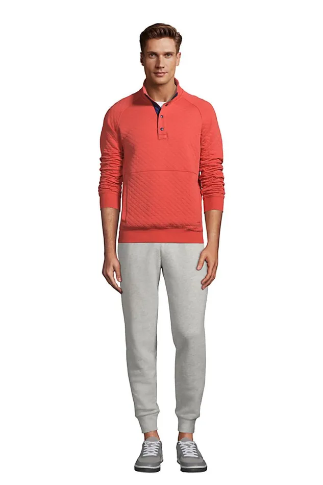 Lands039 End Knit Tops and Tees Men Long Sleeve Quilted Snap Mock Neck Soft Blue Haze Lands039 End Knit Tops and Tees Men Long Sleeve Quilted Snap Mock Neck Soft Blue Haze