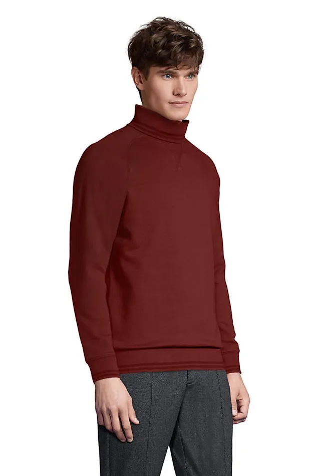Lands039 End Knit Tops and Tees Men Serious Sweats French Terry Turtleneck Gray Heather Lands039 End Knit Tops and Tees Men Serious Sweats French Terry Turtleneck Gray Heather