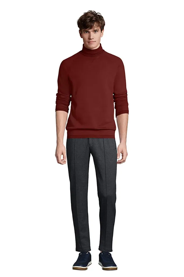 Lands039 End Knit Tops and Tees Men Serious Sweats French Terry Turtleneck Gray Heather Lands039 End Knit Tops and Tees Men Serious Sweats French Terry Turtleneck Gray Heather
