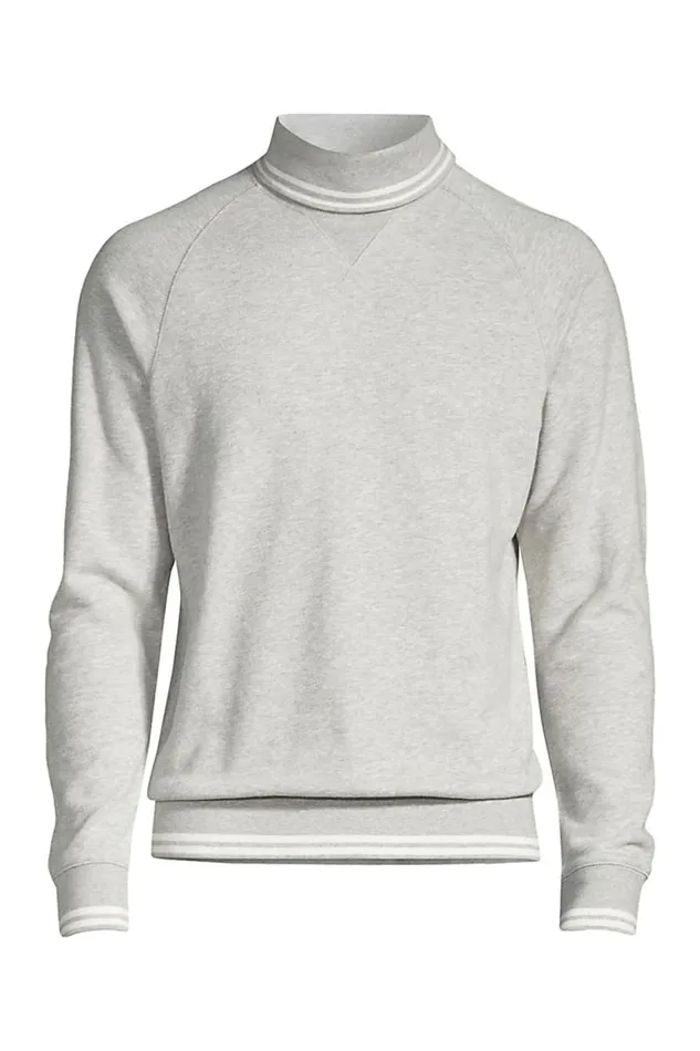Lands039 End Knit Tops and Tees Men Serious Sweats French Terry Turtleneck Gray Heather Lands039 End Knit Tops and Tees Men Serious Sweats French Terry Turtleneck Gray Heather