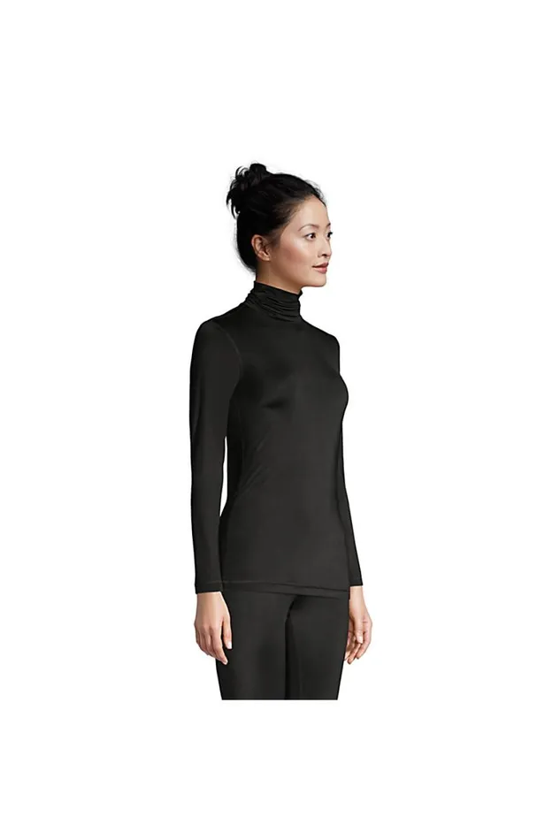 Lands039 End Long Underwear Women Thermaskin Heat Thermal Long Underwear Base Layer Turtleneck Top Black Lands039 End Long Underwear Women Thermaskin Heat Thermal Long Underwear Base Layer Turtleneck Top Black