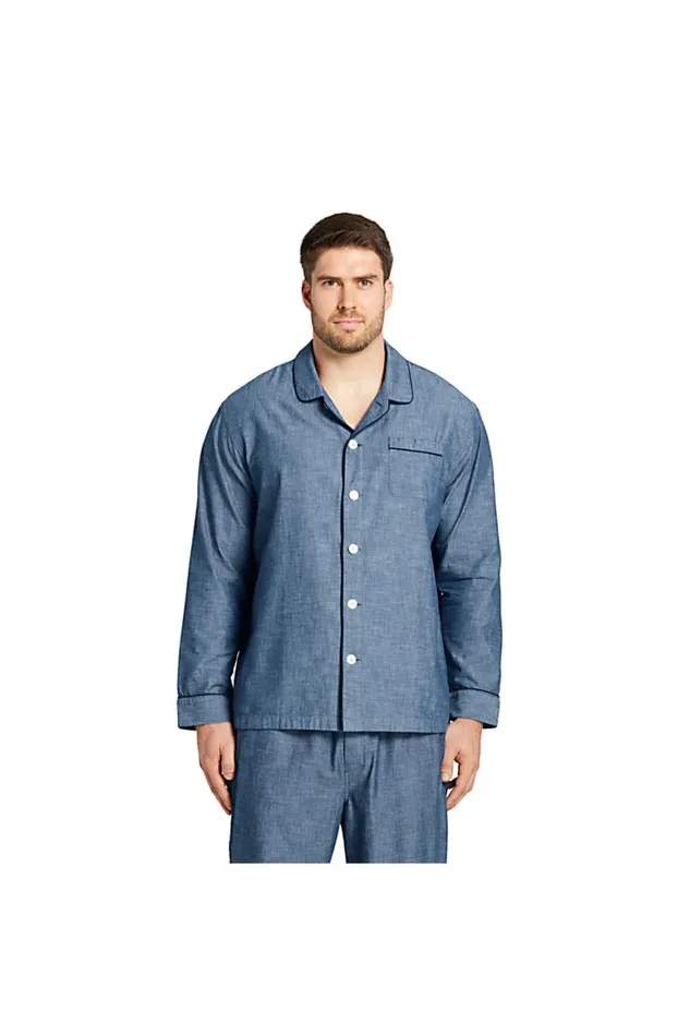 Lands039 End Pajamas and Robes Men Big And Tall Chambray Pajama Shirt Medium Indigo Chambray Lands039 End Pajamas and Robes Men Big And Tall Chambray Pajama Shirt Medium Indigo Chambray