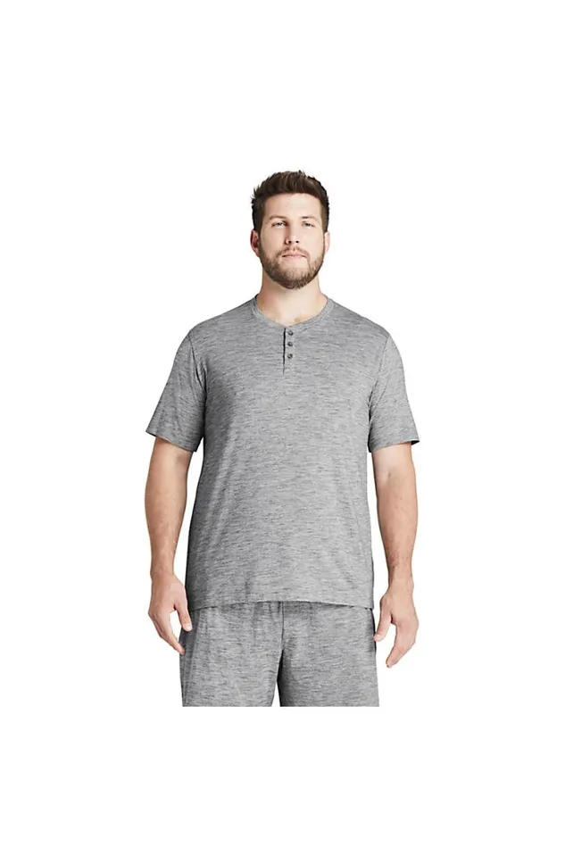 Lands039 End Pajamas and Robes Men Big And Tall Comfort Knit Short Sleeve Henley Pajama Shirt Gray Space Dye Lands039 End Pajamas and Robes Men Big And Tall Comfort Knit Short Sleeve Henley Pajama Shirt Gray Space Dye