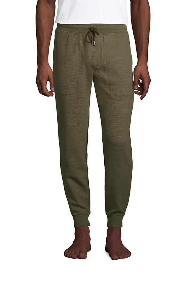 Lands039 End Pajamas and Robes Men Big Waffle Jogger Pajama Pants Forest Moss Lands039 End Pajamas and Robes Men Big Waffle Jogger Pajama Pants Forest Moss