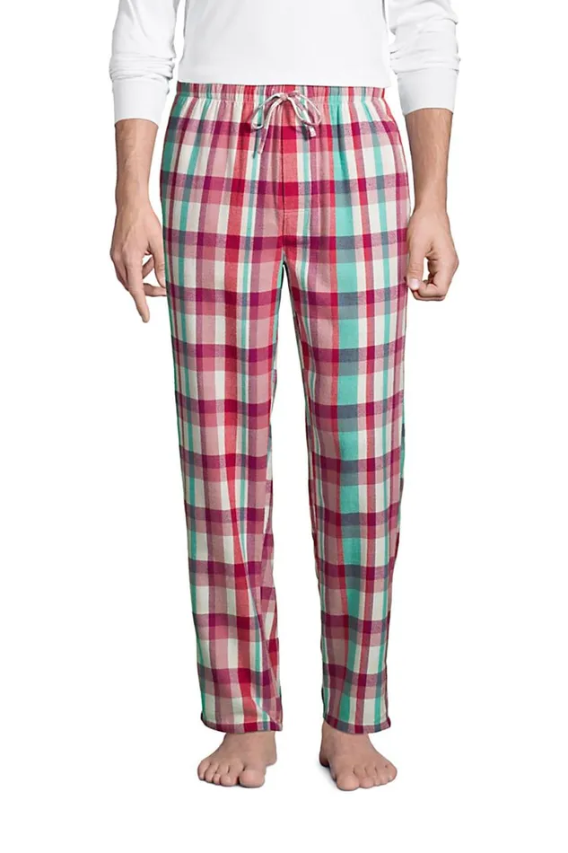 Lands039 End Pajamas and Robes Men Flannel Pajama Pants Mesa Rose Plaid