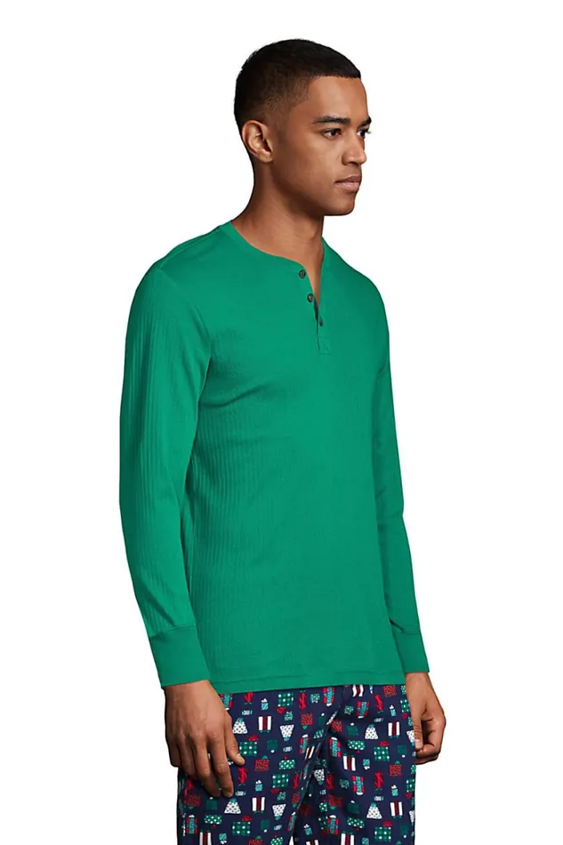 Lands039 End Pajamas and Robes Men Knit Rib Pajama Henley Emerald Gulf Lands039 End Pajamas and Robes Men Knit Rib Pajama Henley Emerald Gulf