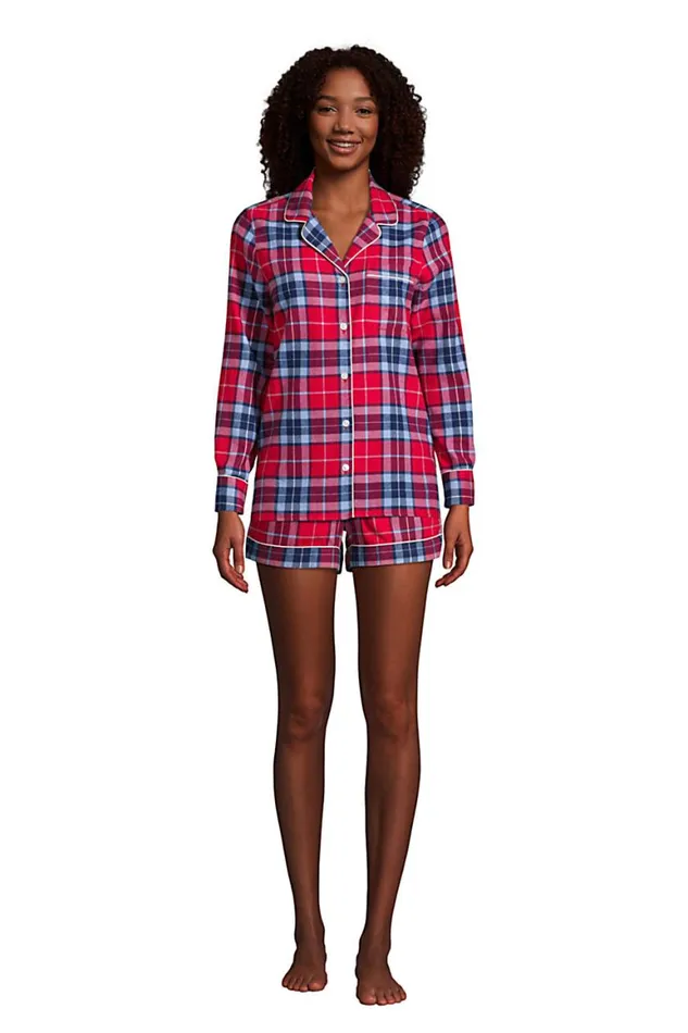 Lands039 End Pajamas and Robes Women 4034 Flannel Pajama Shorts Rich Red Multi Plaid Lands039 End Pajamas and Robes Women 4034 Flannel Pajama Shorts Rich Red Multi Plaid