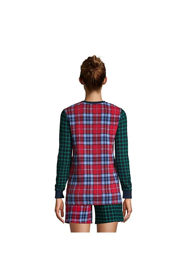 Lands039 End Pajamas and Robes Women Waffle Henley Sleep Shirt Holiday Print Mix Lands039 End Pajamas and Robes Women Waffle Henley Sleep Shirt Holiday Print Mix